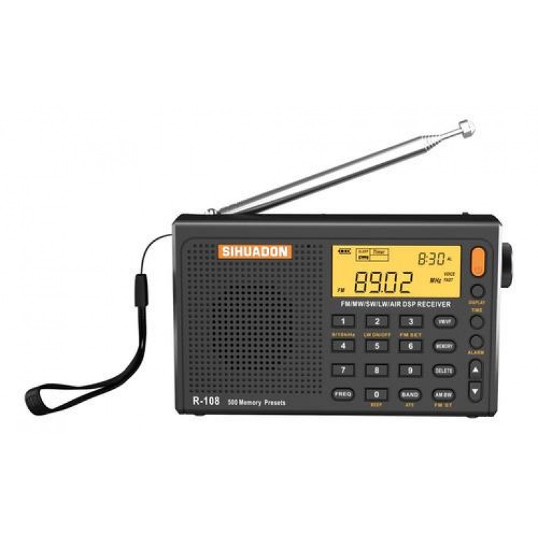 Radio Porttil De Onda Corta Sihuadon R-108 Negra Fm/sw/mw/l Color Negro